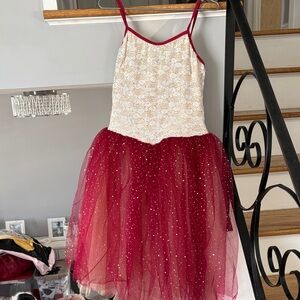 Sparkling Red and White Ballet Costume